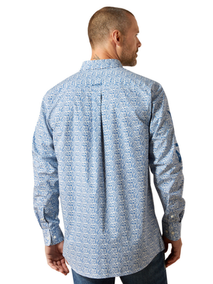 Chemise western boutonnée manches longues bleu à carreaux Chemise western boutonnée manches longues bleu à carreaux