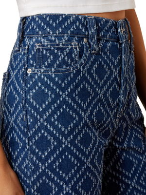 Jeans Western Jazmine Wide Needle Punch Taille Haute - Femme