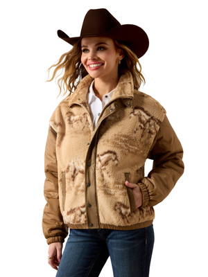Veste de Sherpa Blocked Wild Horses - Femme