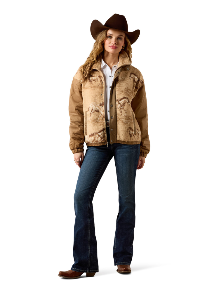 Veste de Sherpa Blocked Wild Horses - Femme