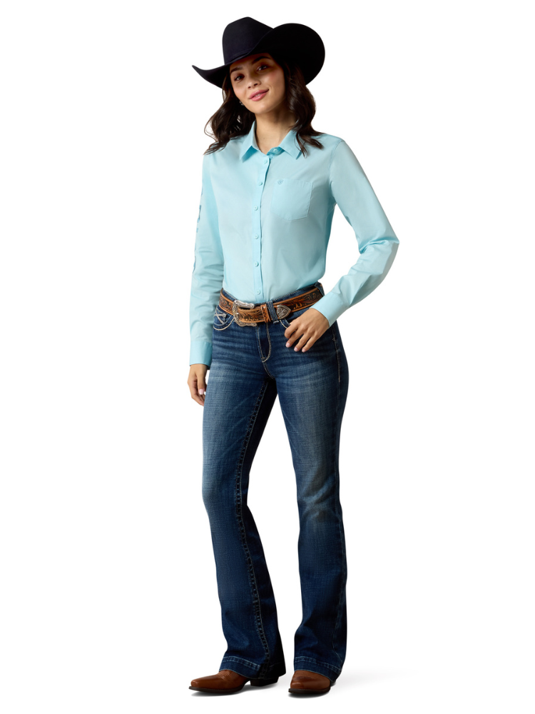 Chemise Ariat Team Kirby Aquaesque - Femme