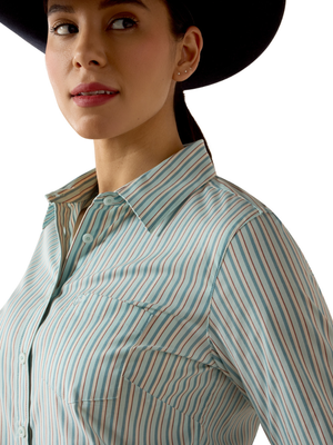 Chemise Western Team Kirby Saltwater Henna Stripe - Femme