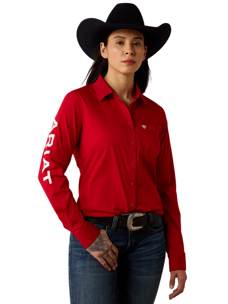 Chemise western Team Kirby rouge - Femme