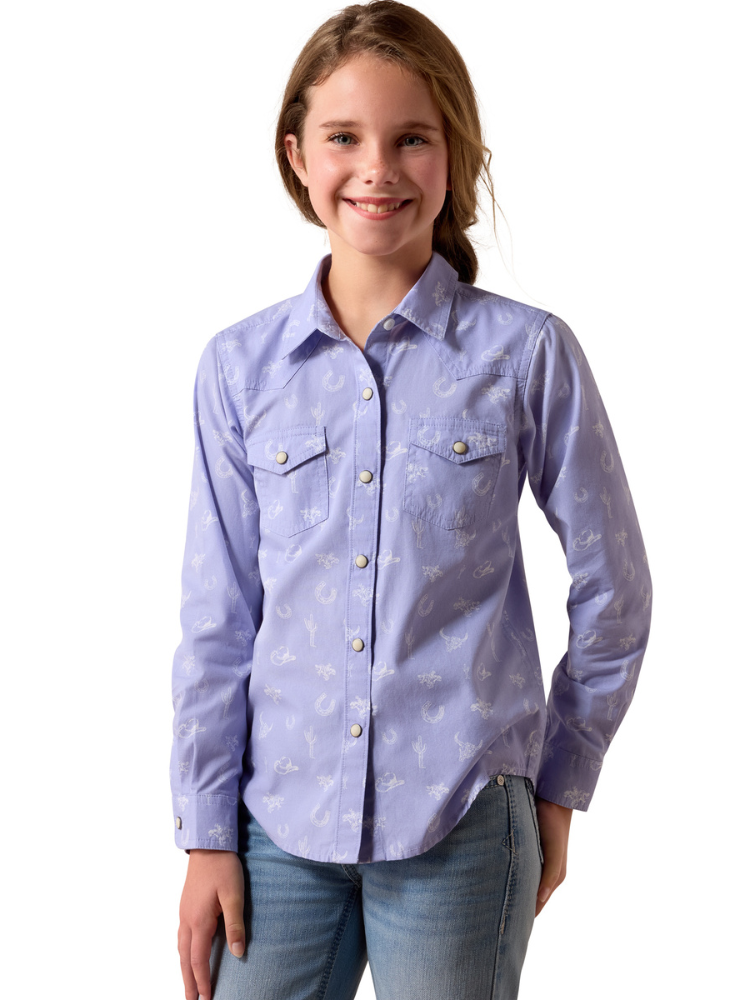Girl's Patterned Western Shirt