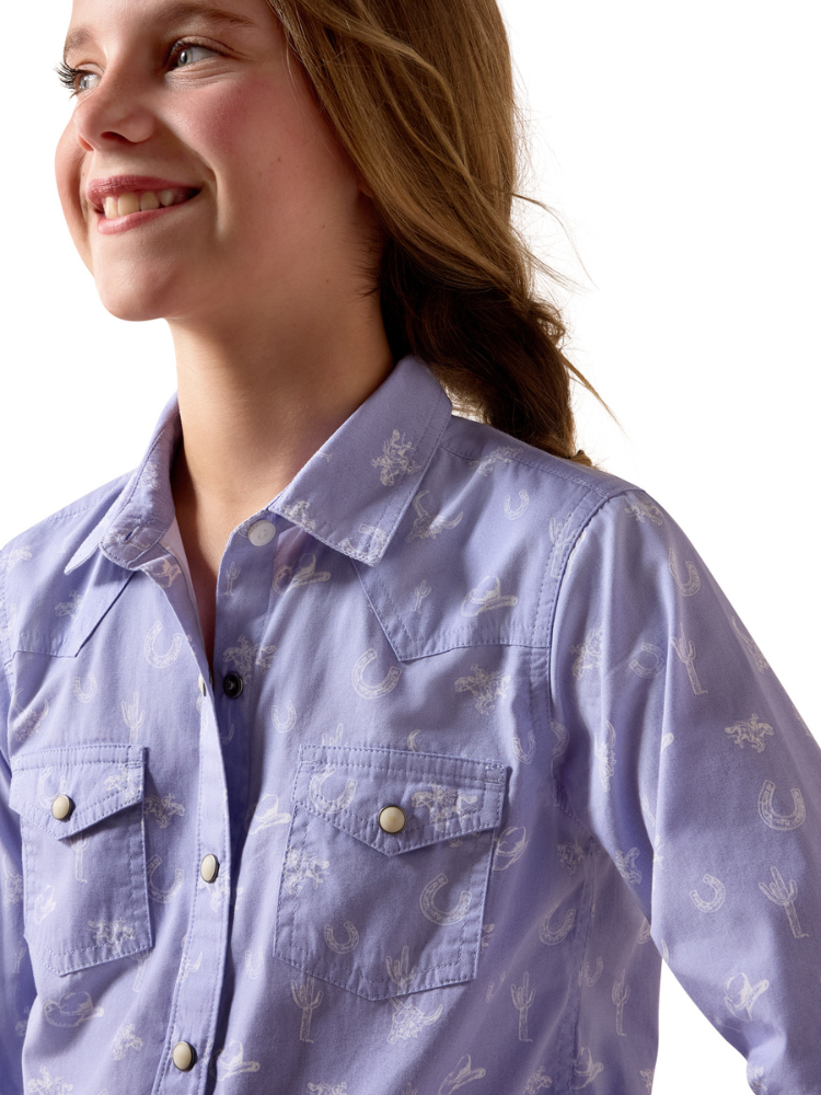 Girl's Patterned Western Shirt