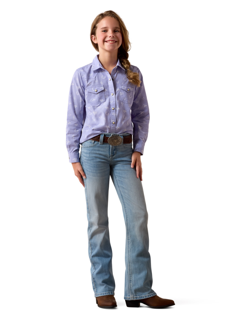 Girl's Patterned Western Shirt