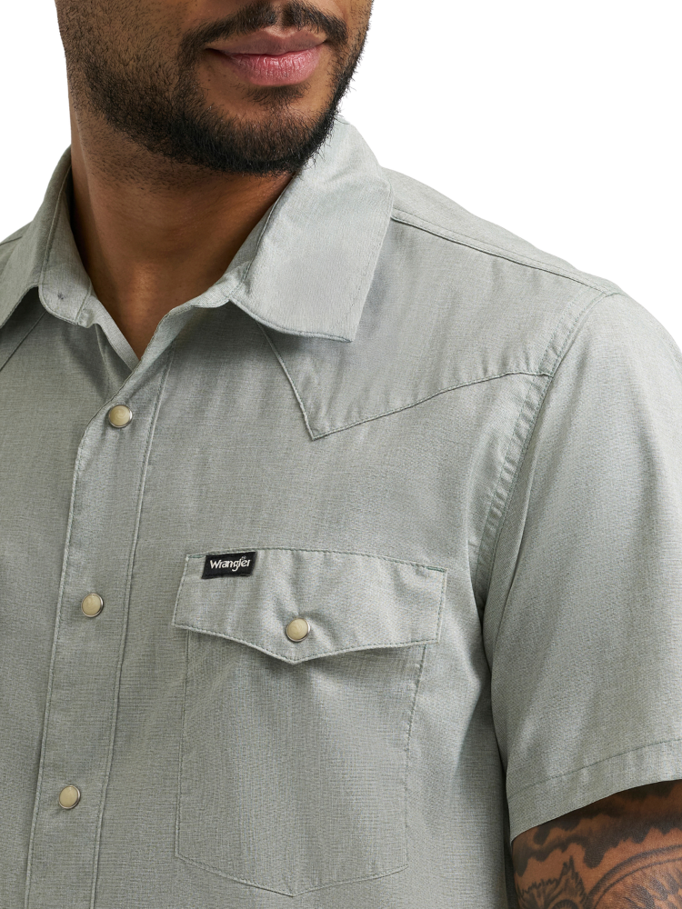 Chemise Western à manches courtes Drover Utility Iceberg Green - Homme