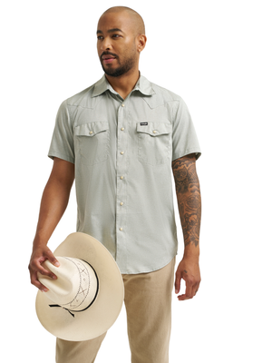 Chemise Western à manches courtes Drover Utility Iceberg Green - Homme
