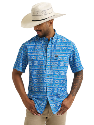 Chemise à manches courtes Performance snap Checotah Cerulean - Homme
