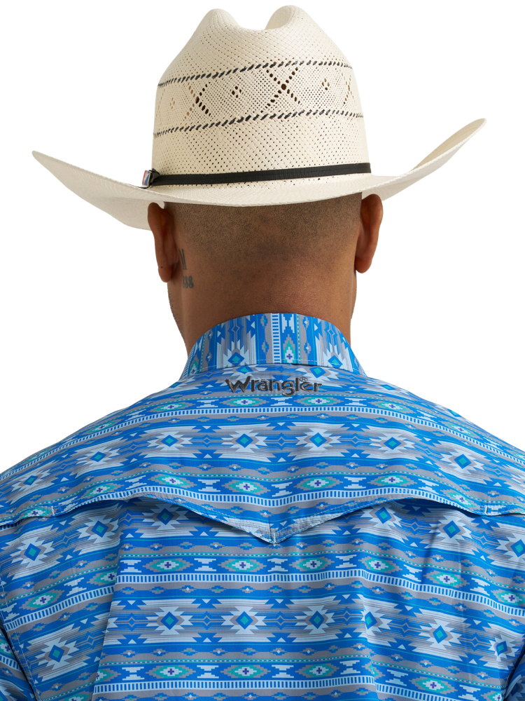 Chemise à manches courtes Performance snap Checotah Cerulean - Homme