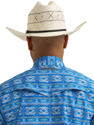 Chemise à manches courtes Performance snap Checotah Cerulean - Homme