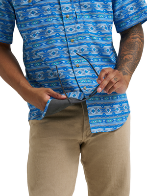 Chemise à manches courtes Performance snap Checotah Cerulean - Homme