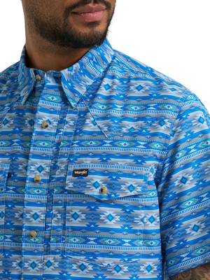 Chemise à manches courtes Performance snap Checotah Cerulean - Homme