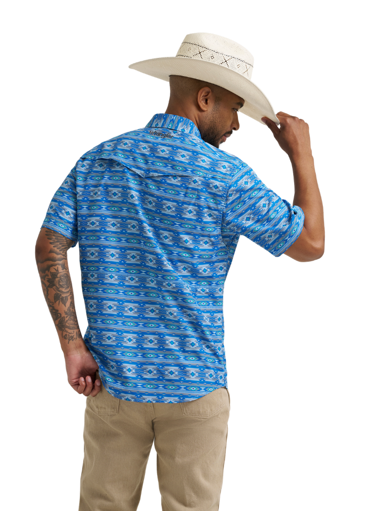 Chemise à manches courtes Performance snap Checotah Cerulean - Homme