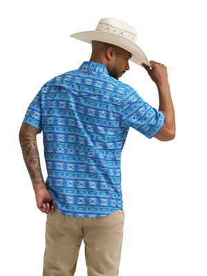 Chemise à manches courtes Performance snap Checotah Cerulean - Homme
