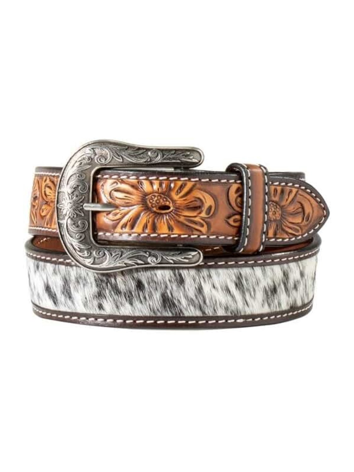 Spotted Calf Hair Sunflowers Western Belt Women's D140006302 Chambriere