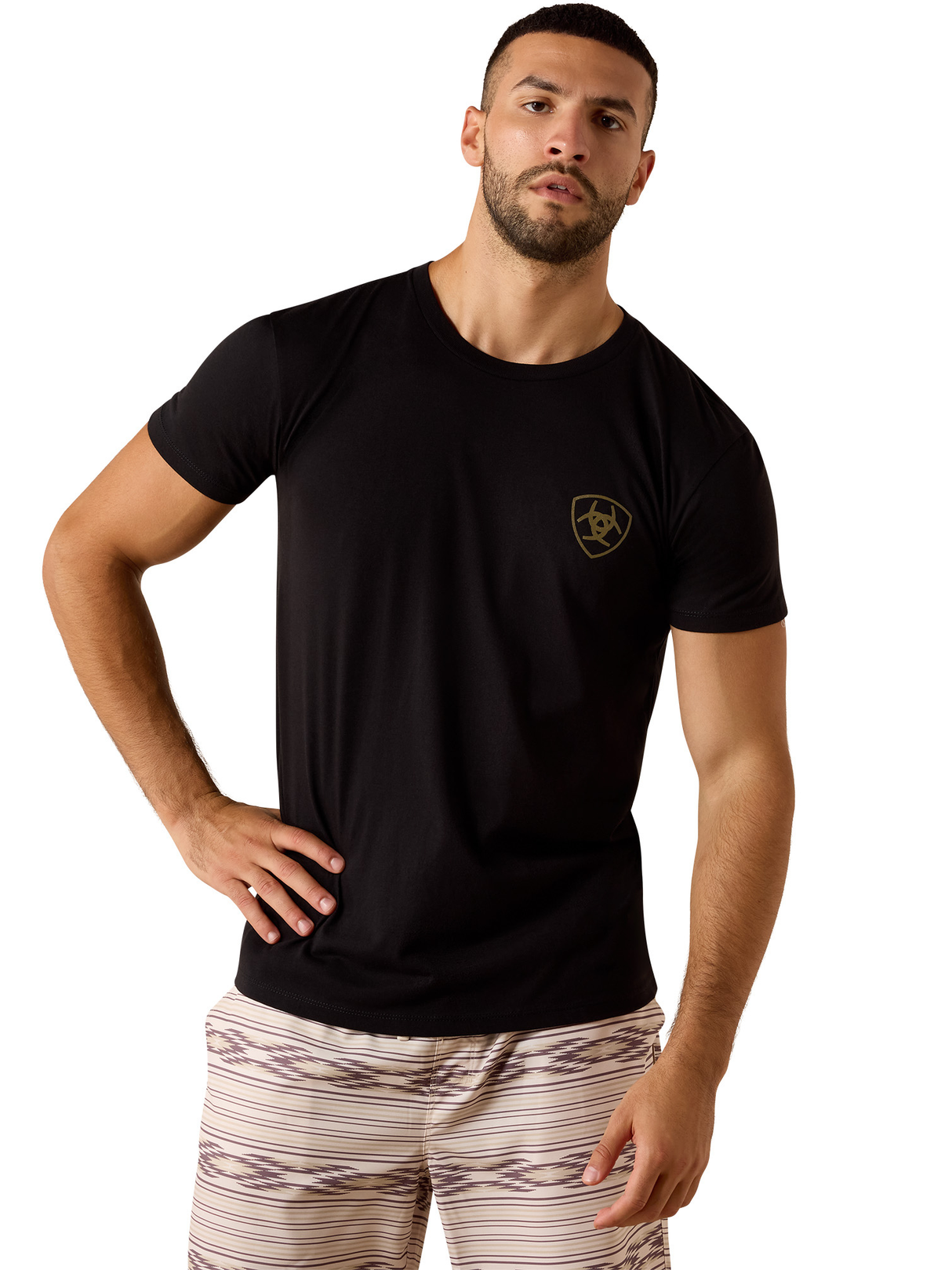 T-Shirt Banner Badge Noir - Homme