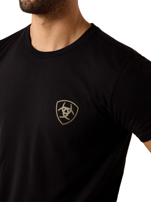 T-Shirt Banner Badge Noir - Homme