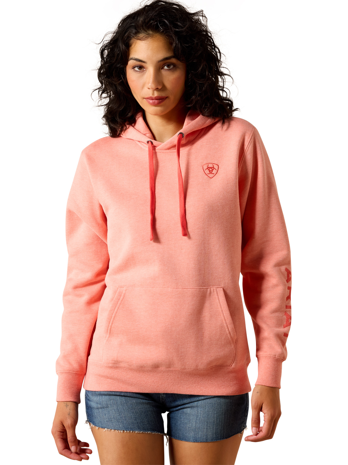 Hoodie 2.0 Logo Peach Amber - Femme