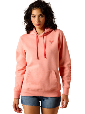 Hoodie 2.0 Logo Peach Amber - Femme