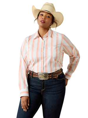 Chemise Kirby Stretch Peach Amber Stripe -  Femme