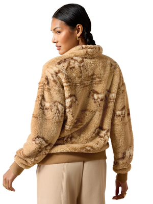 Chandail Berber Wild Horses Print - Femme