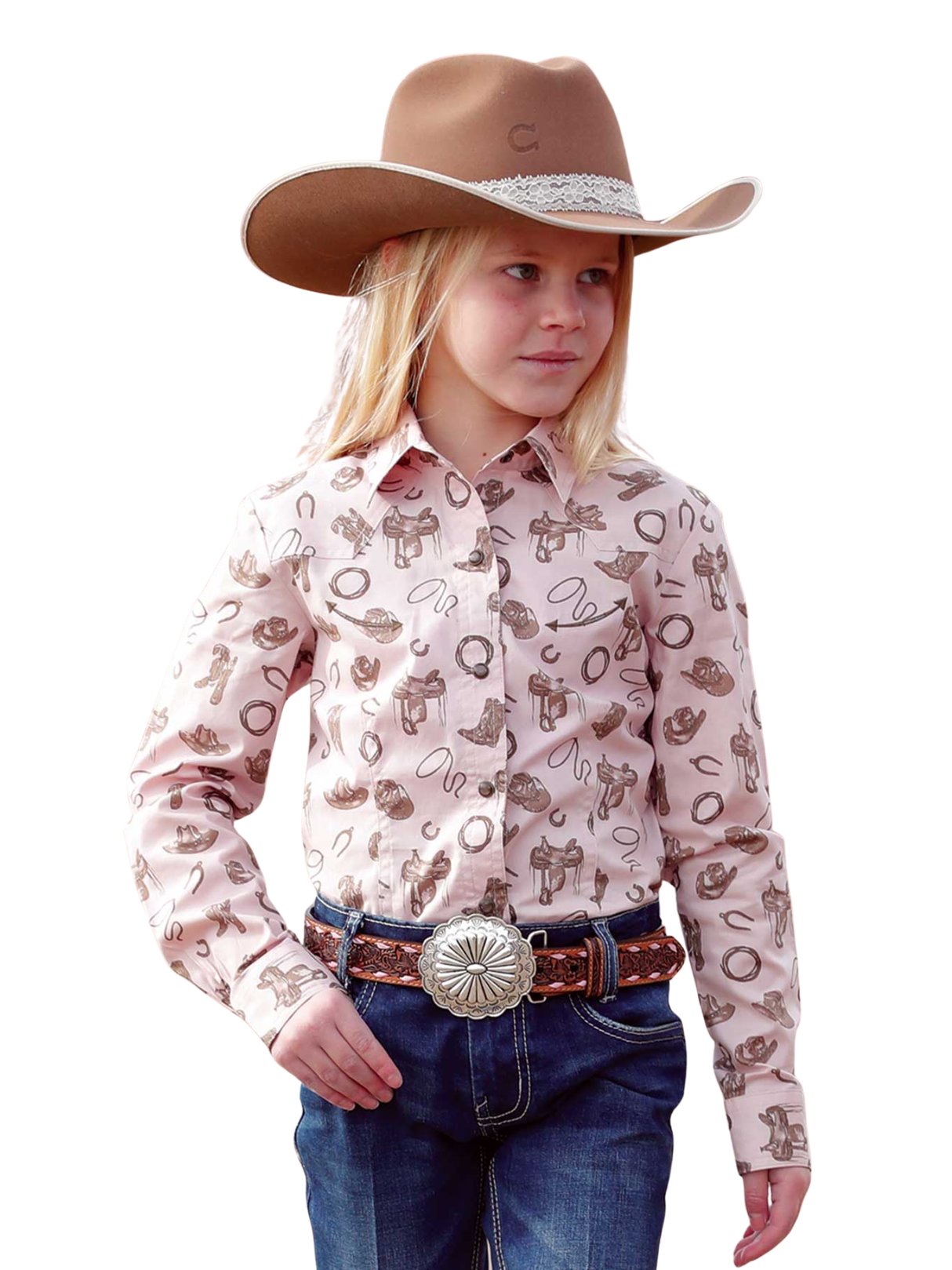 Chemise western rose Lasso - Fille