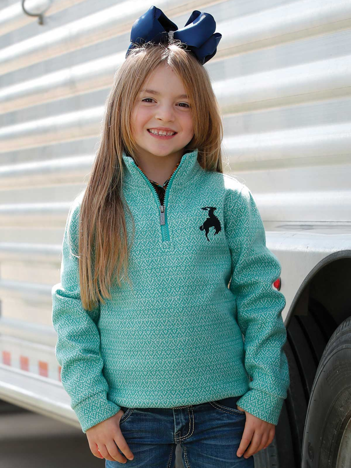 Chandail 1/4 Zip Turquoise - Enfant