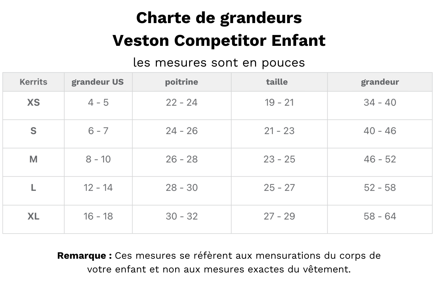 Veston de concours extensible - Enfants