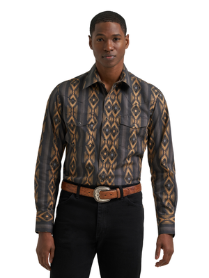 Chemise western Checotah® brune et noire - Homme