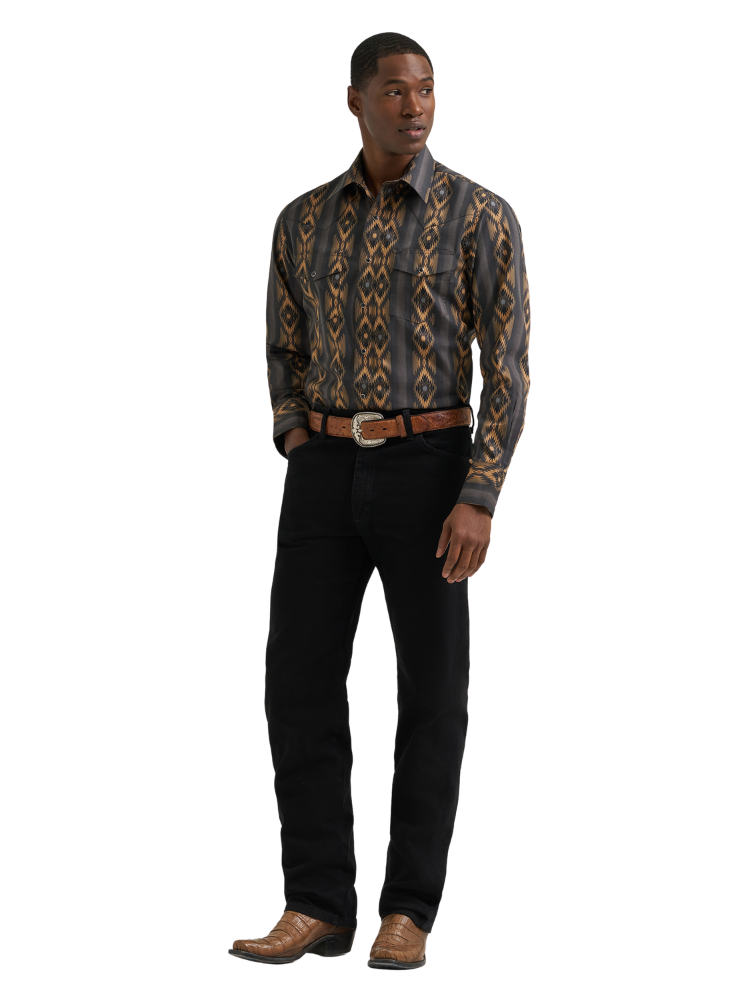 Chemise western Checotah® brune et noire - Homme