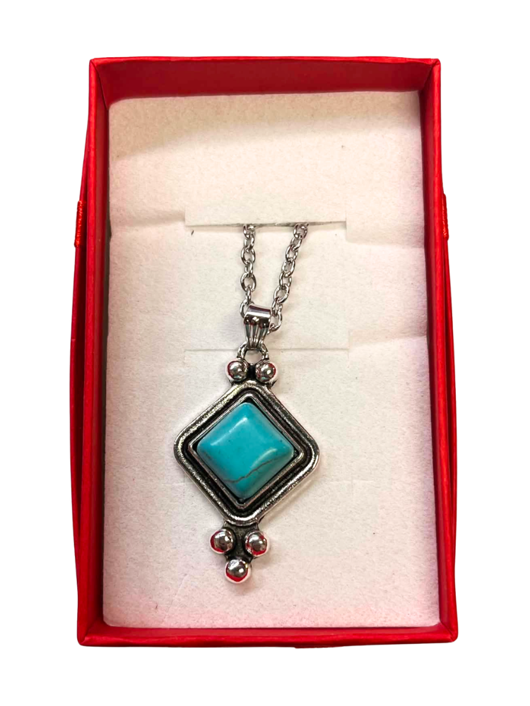 Collier Pierre Turquoise Carrée