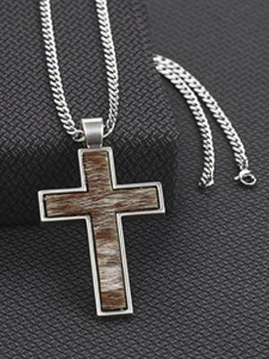 Collier croix Calf Hair