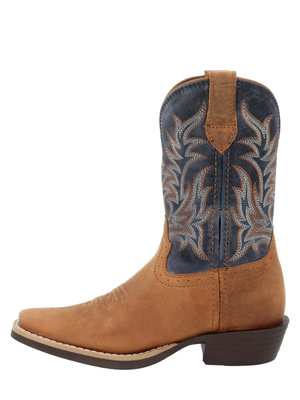 Bottes Western Shyloh Cutter Toe Brown et Denim Blue - Enfant