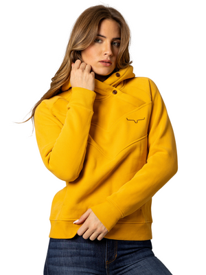 Chandail à capuchon Ella Yellow Ochre - Femme