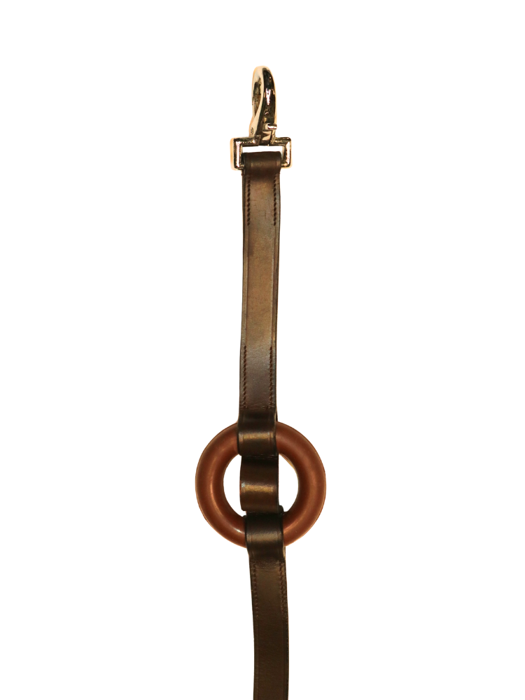 Elastic leather donut reins