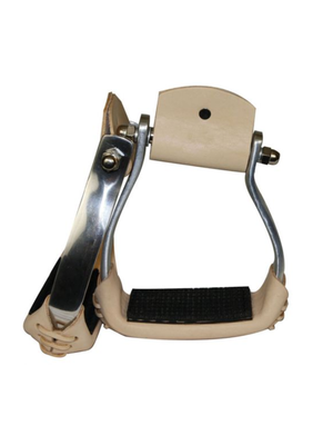 Étriers Western en aluminium léger à angle avec semelle antidérapante