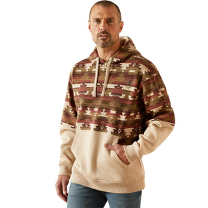 Color Block Southwest Oatmeal Hoodie - Men's