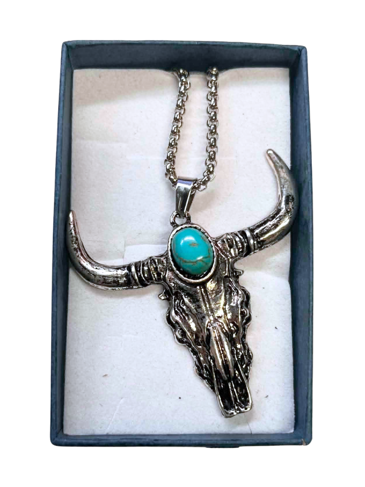 Collier Longhorn Pierre Turquoise