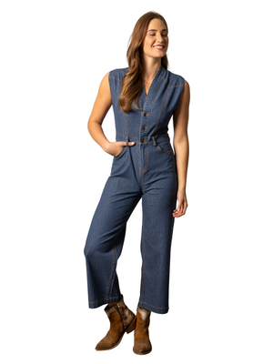 Jumpsuit en jeans Hadley Mini-Stripe - Femme