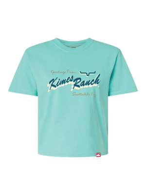 T-Shirt Cropped Lucky B Greetings Mint - Femme