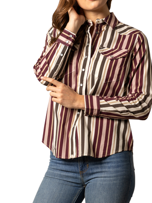 Chemise Rayée Maroon KAI - Femme