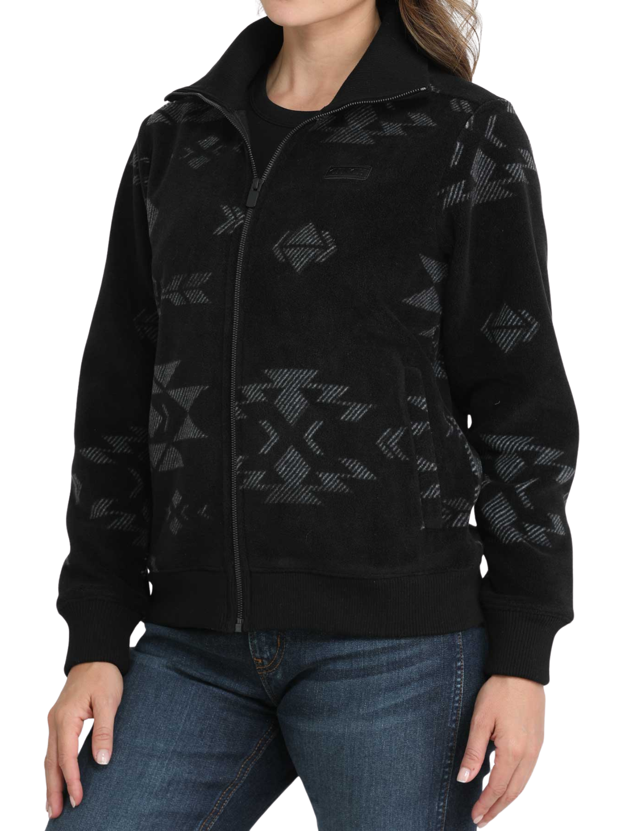 Veste en molleton Imprimé aztèque noir - Femme