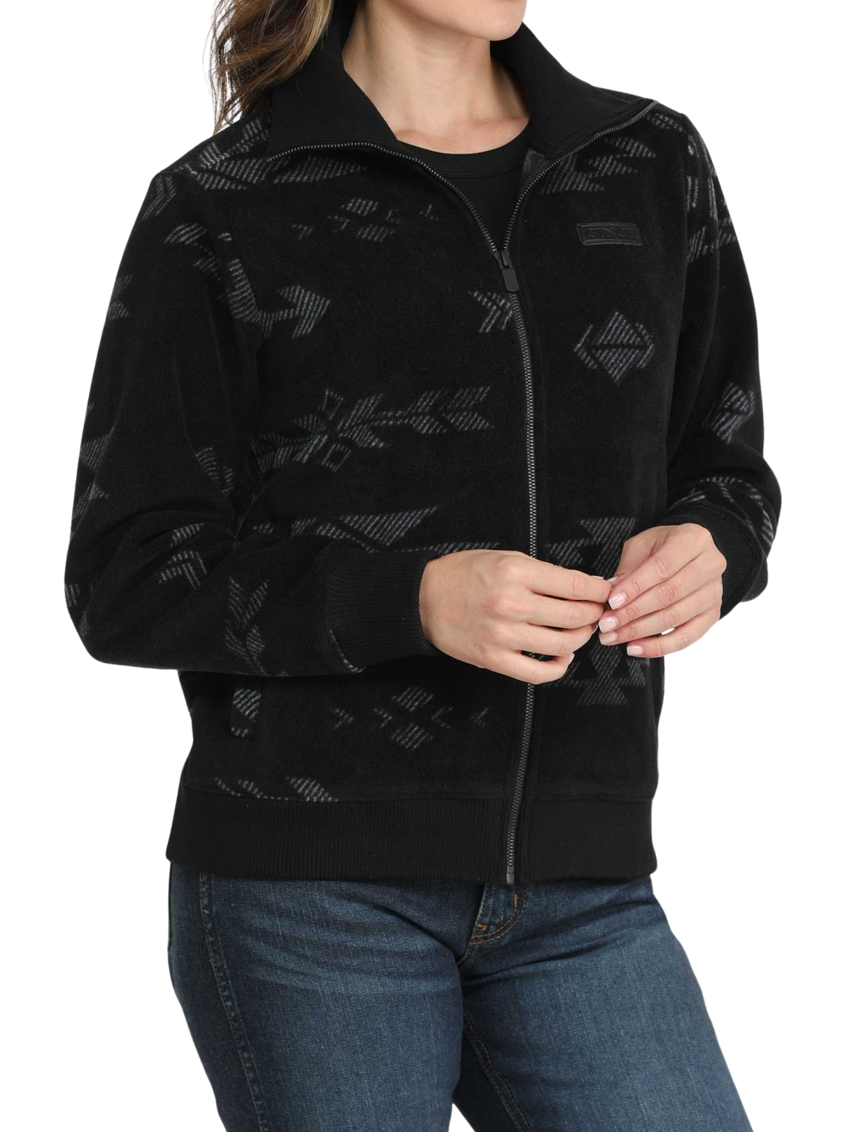 Veste en molleton Imprimé aztèque noir - Femme