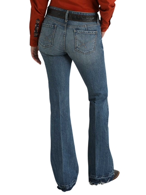 Western Jeans Mid Rise Slim Trouser Lynden Medium Stone - Women's