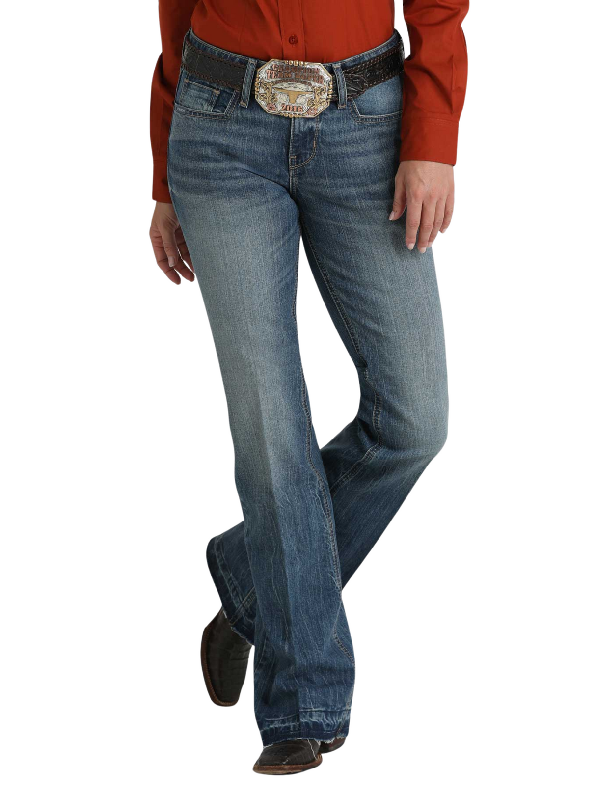 Western Jeans Mid Rise Slim Trouser Lynden Medium Stone - Women's