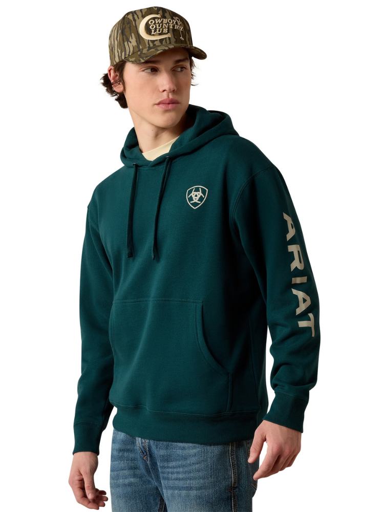 Chandail à capuchon Ariat Logo Sea Moss - Homme
