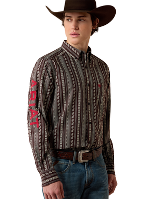 Chemise western Fitted Team Ean Chocolate Plum Southwest Strip - Homme