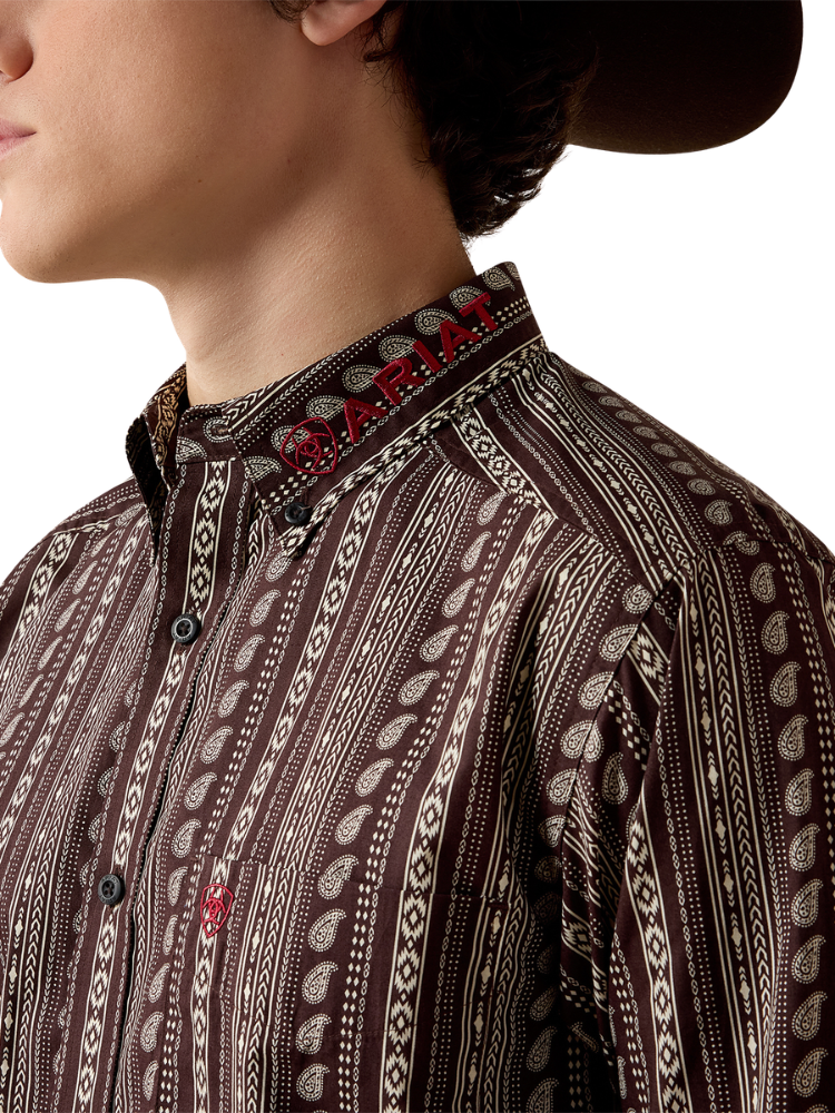 Chemise western Fitted Team Ean Chocolate Plum Southwest Strip - Homme