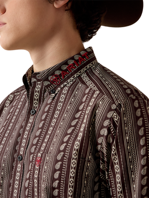 Chemise western Fitted Team Ean Chocolate Plum Southwest Strip - Homme